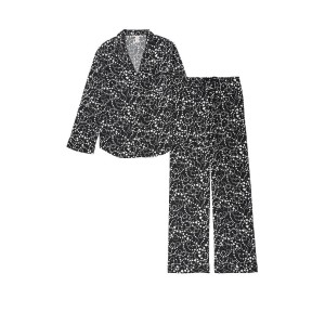 Пижама Victoria’s Secret Flannel Long PJ Set Black Hearts