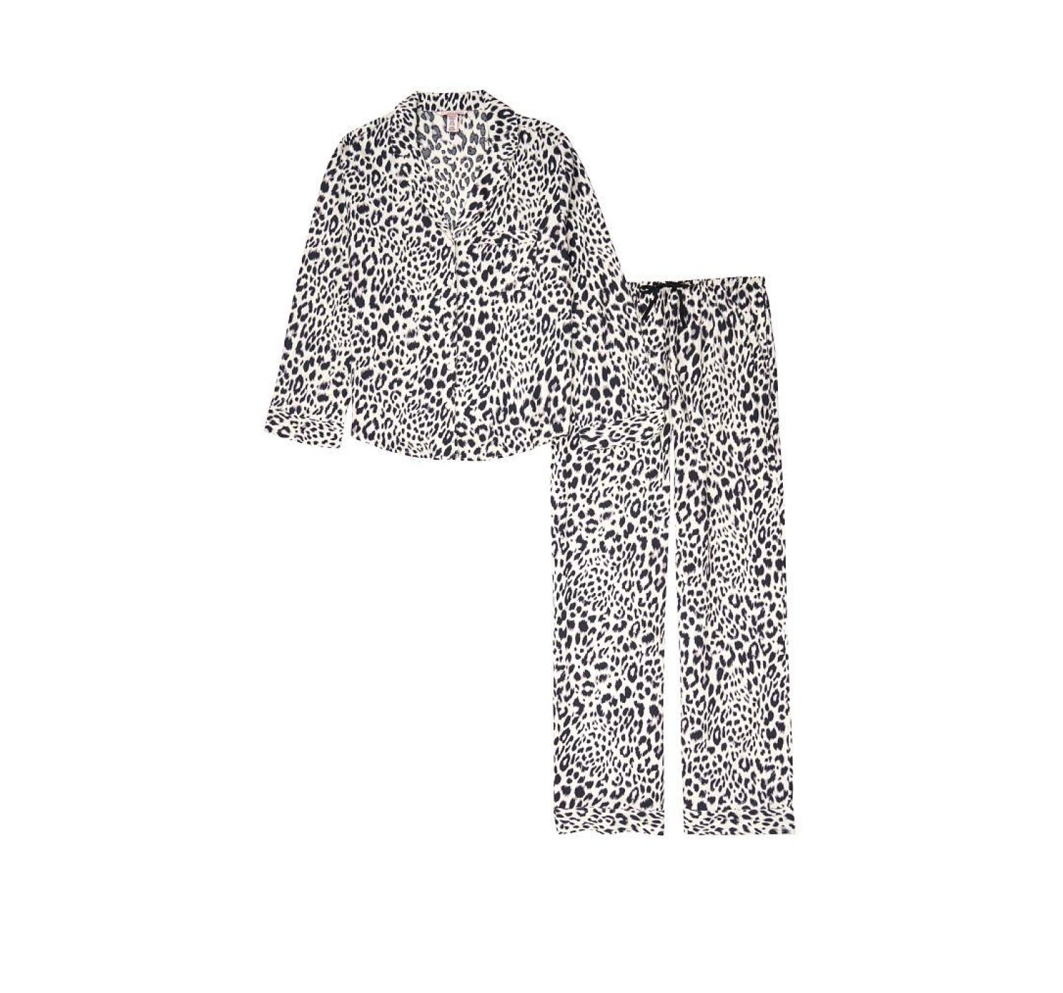 Піжама Victoria's Secret Flannel Long PJ Set Shadow Black Leopard