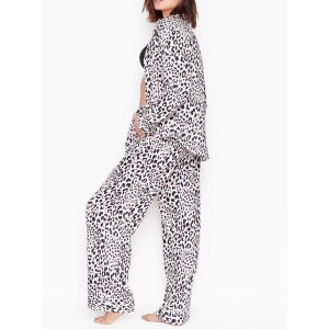 Піжама Victoria's Secret Flannel Long PJ Set Shadow Black Leopard