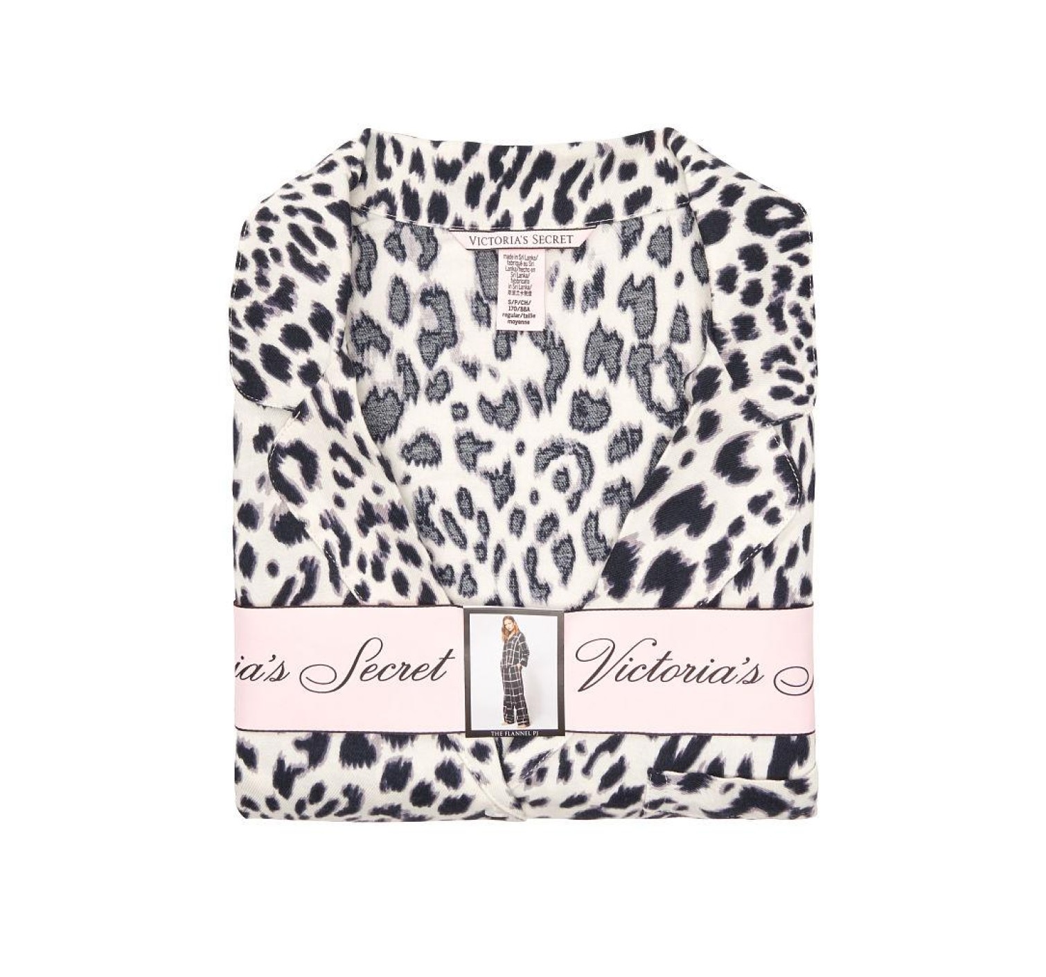 Піжама Victoria's Secret Flannel Long PJ Set Shadow Black Leopard