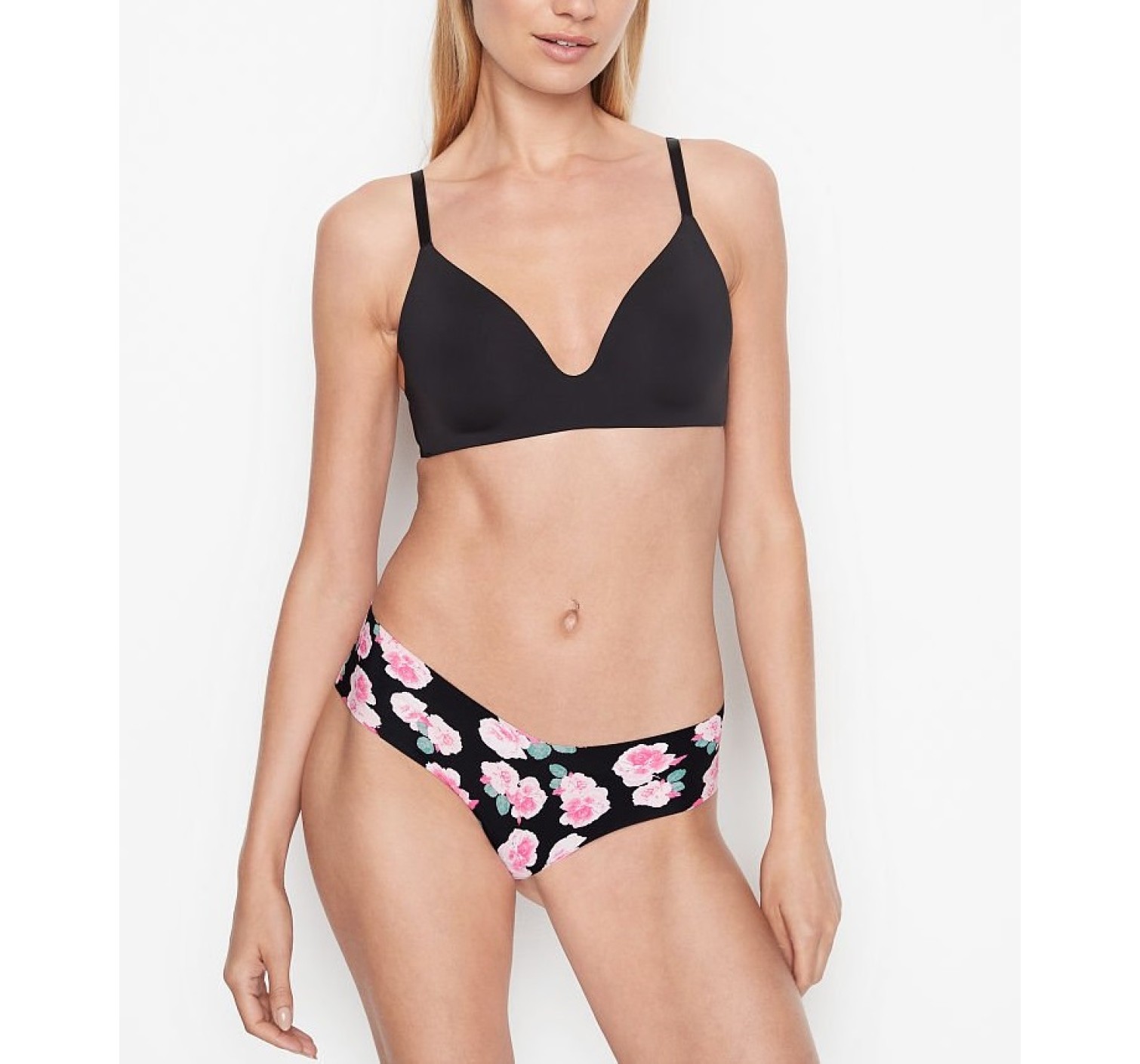 Трусики бесшовные Виктория Сикрет No show Cheeky Panty Roses