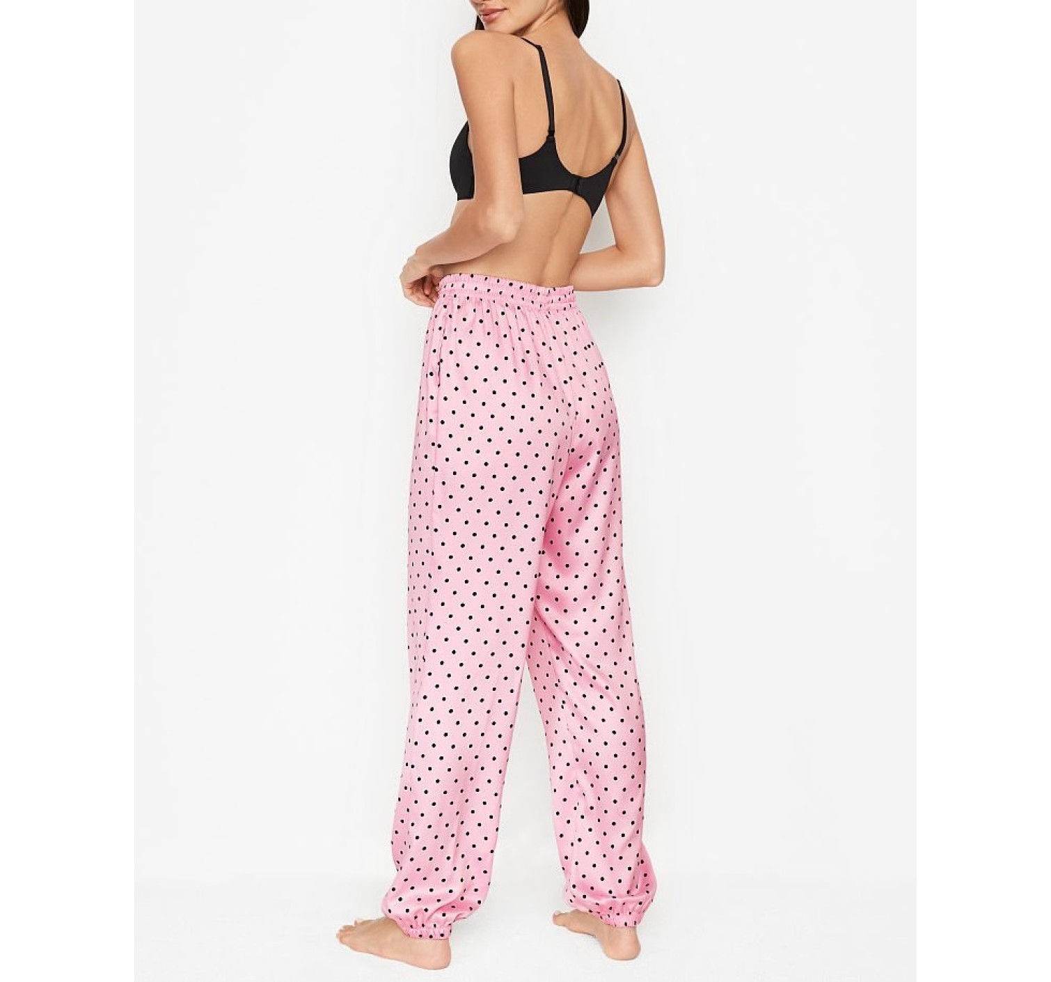 Пижама Victoria’s Secret Satin Cami Pj Set Rose & Black dot