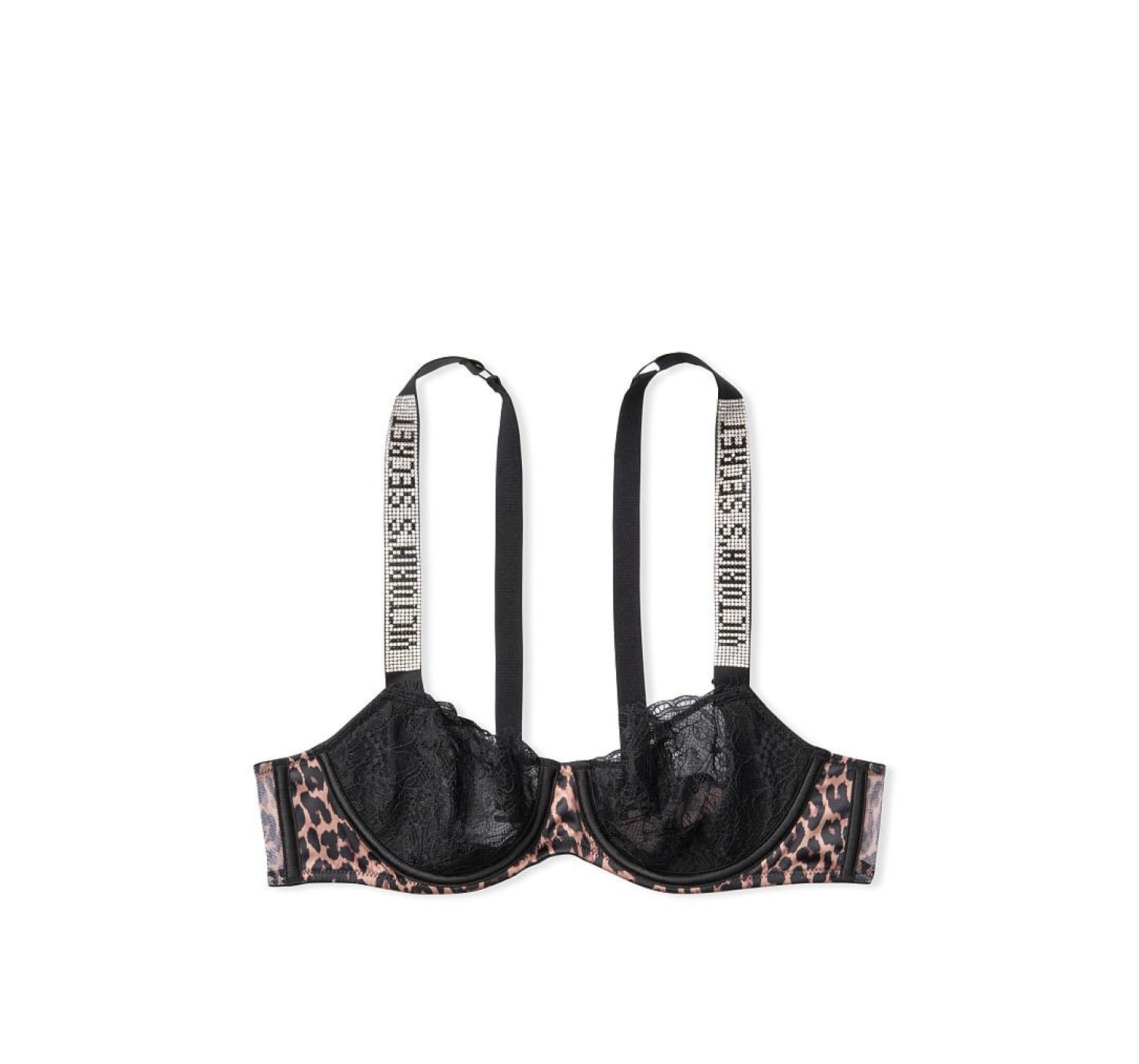 Бюстгальтер Victoria's Secret Embellished Strap Push-up Leopard Bra