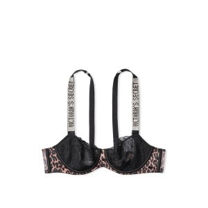 Бюстгальтер Victoria's Secret Embellished Strap Push-up Leopard Bra