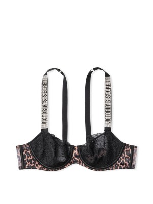 Бюстгальтер Victoria’s Secret Embellished Strap Push-up Leopard Bra