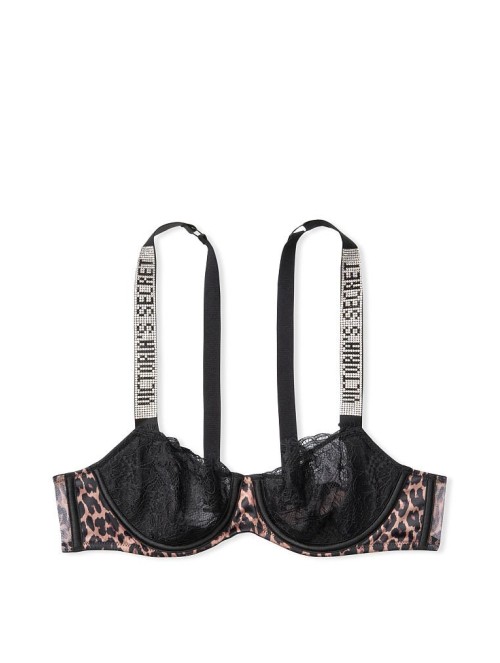 Бюстгальтер Victoria’s Secret Embellished Strap Push-up Leopard Bra