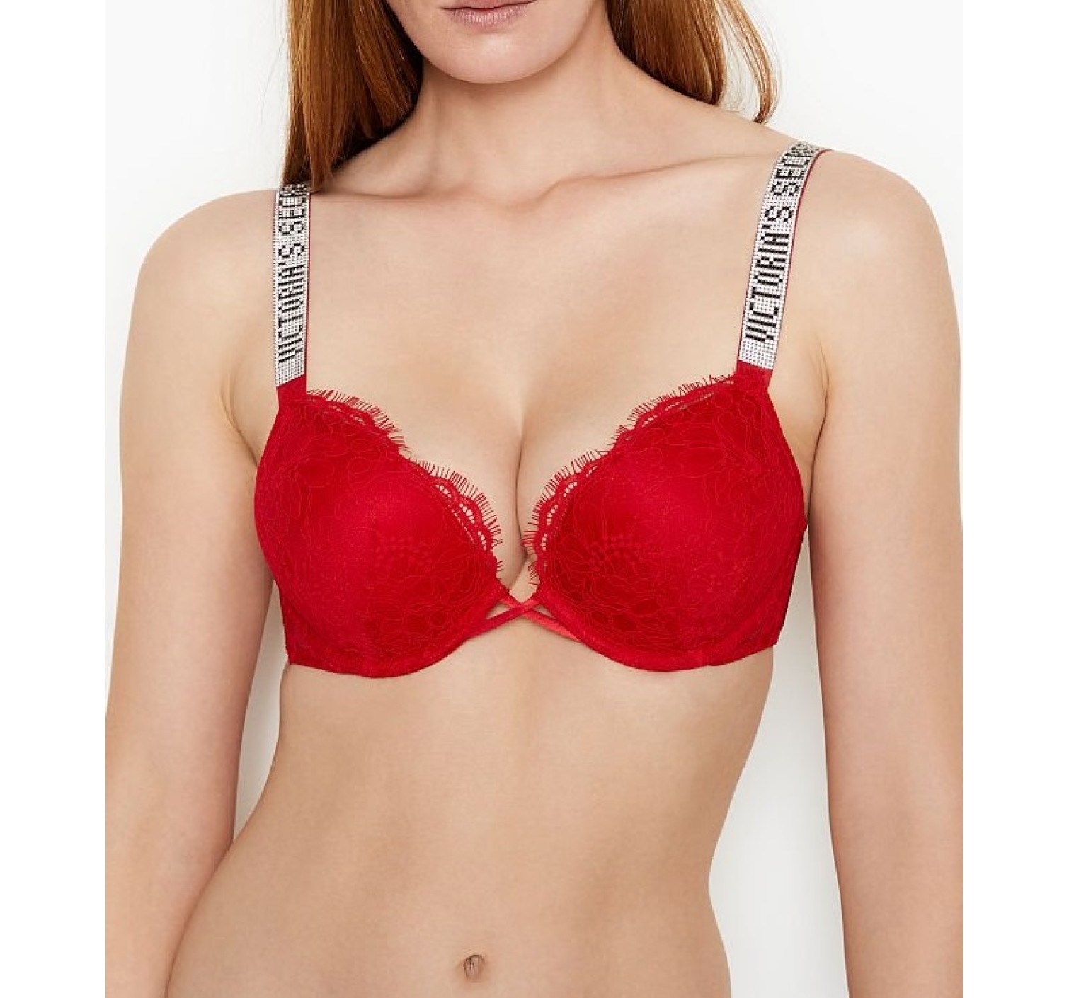 Красный бюстгальтер Виктория Сикрет Very Sexy Bombshell Add-2-cups Push-up Bra