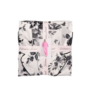 Піжама Victoria's Secret Satin Long PJ Set White Hidden Bunny Toile