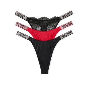 Подарочный набор Виктория Сикрет Shine Strap Thong Panty Box Set