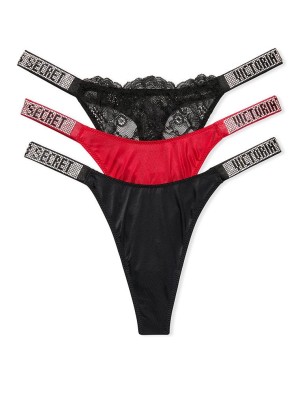 Подарочный набор Виктория Сикрет Shine Strap Thong Panty Box Set
