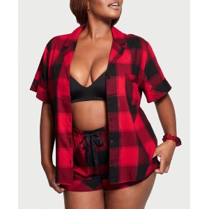 Піжама Victoria's Secret Flannel Short PJ Set Red plaid