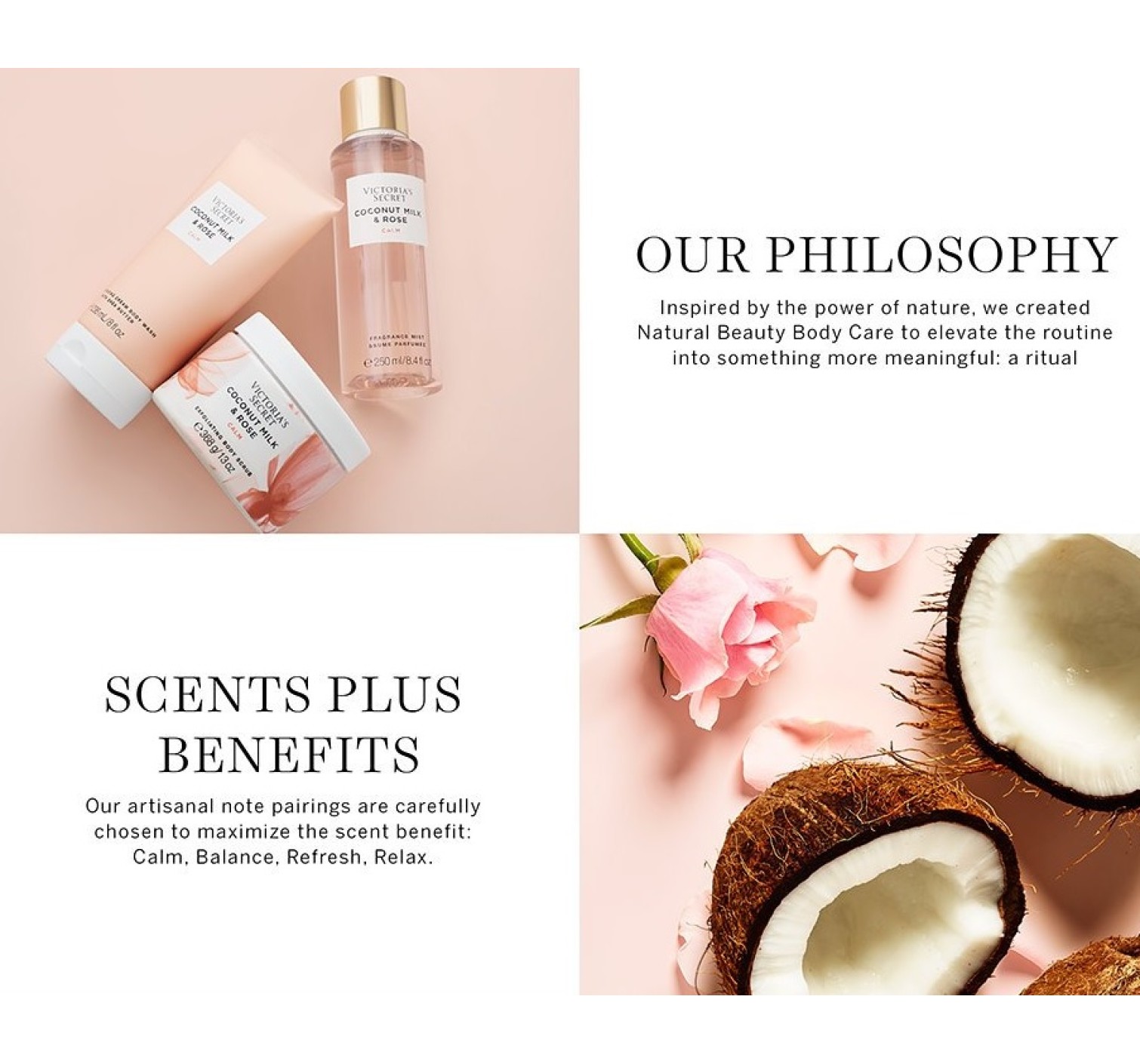 Подарочный набор Victoria’s Secret Starter kit CALM Coconut Milk & Rose