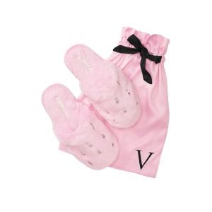 Домашні капці Victoria's Secret Logo Faux Fur Slippers