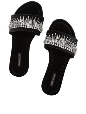 Домашні капці Victoria's Secret Fringe Rhinestone Velvet Slides