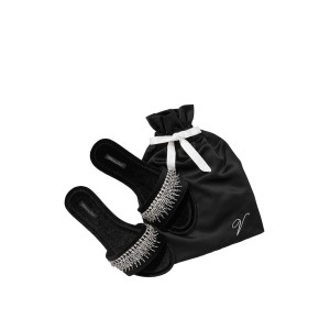 Домашние тапочки Victoria’s Secret Fringe Rhinestone Velvet Slides