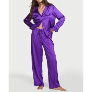 Сатинова піжама Вікторія Секрет Satin Long Pj Set Purple