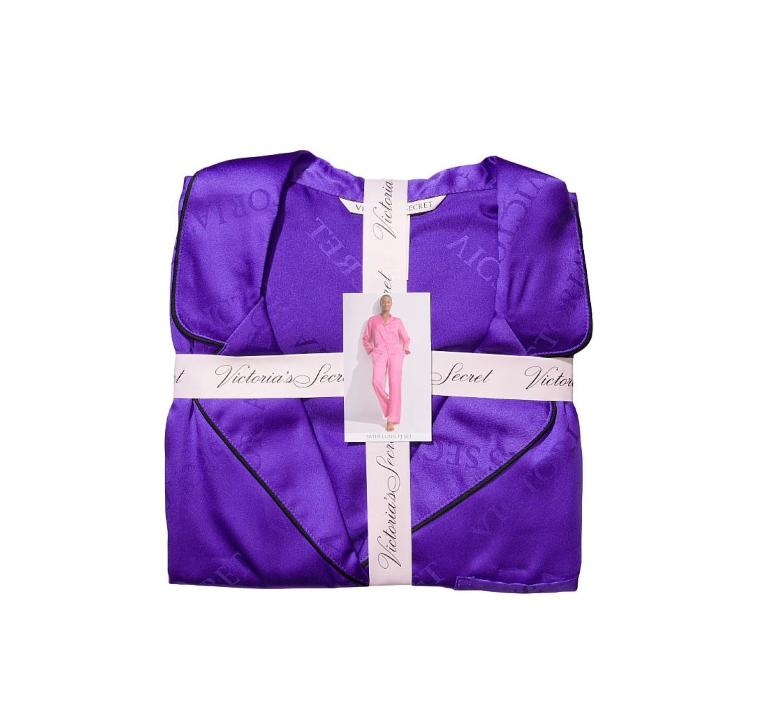 Сатинова піжама Вікторія Секрет Satin Long Pj Set Purple