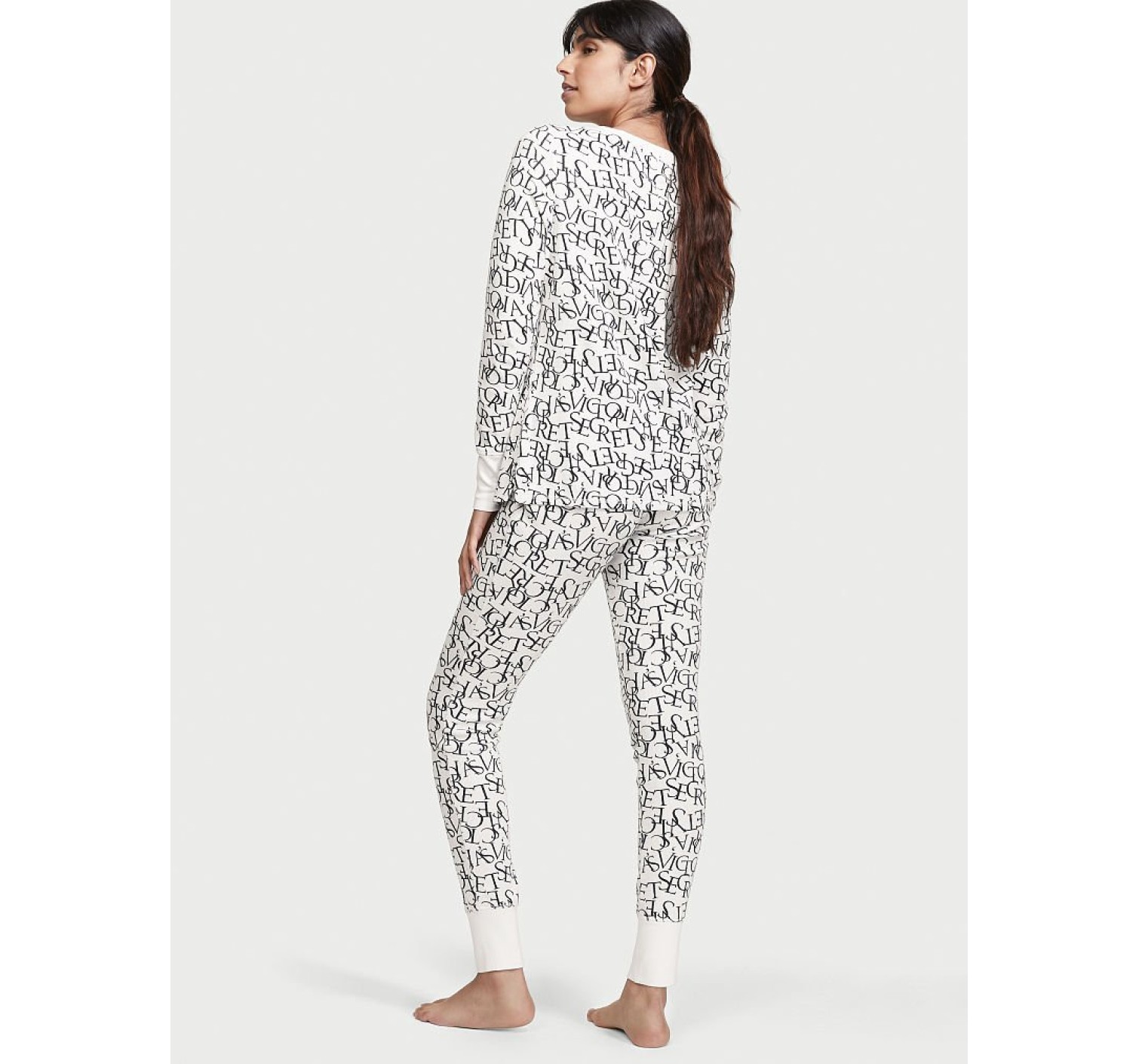Пижама Victoria’s Secret Thermal Long PJ Set print Logo VS