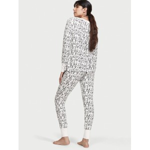 Пижама Victoria’s Secret Thermal Long PJ Set print Logo VS
