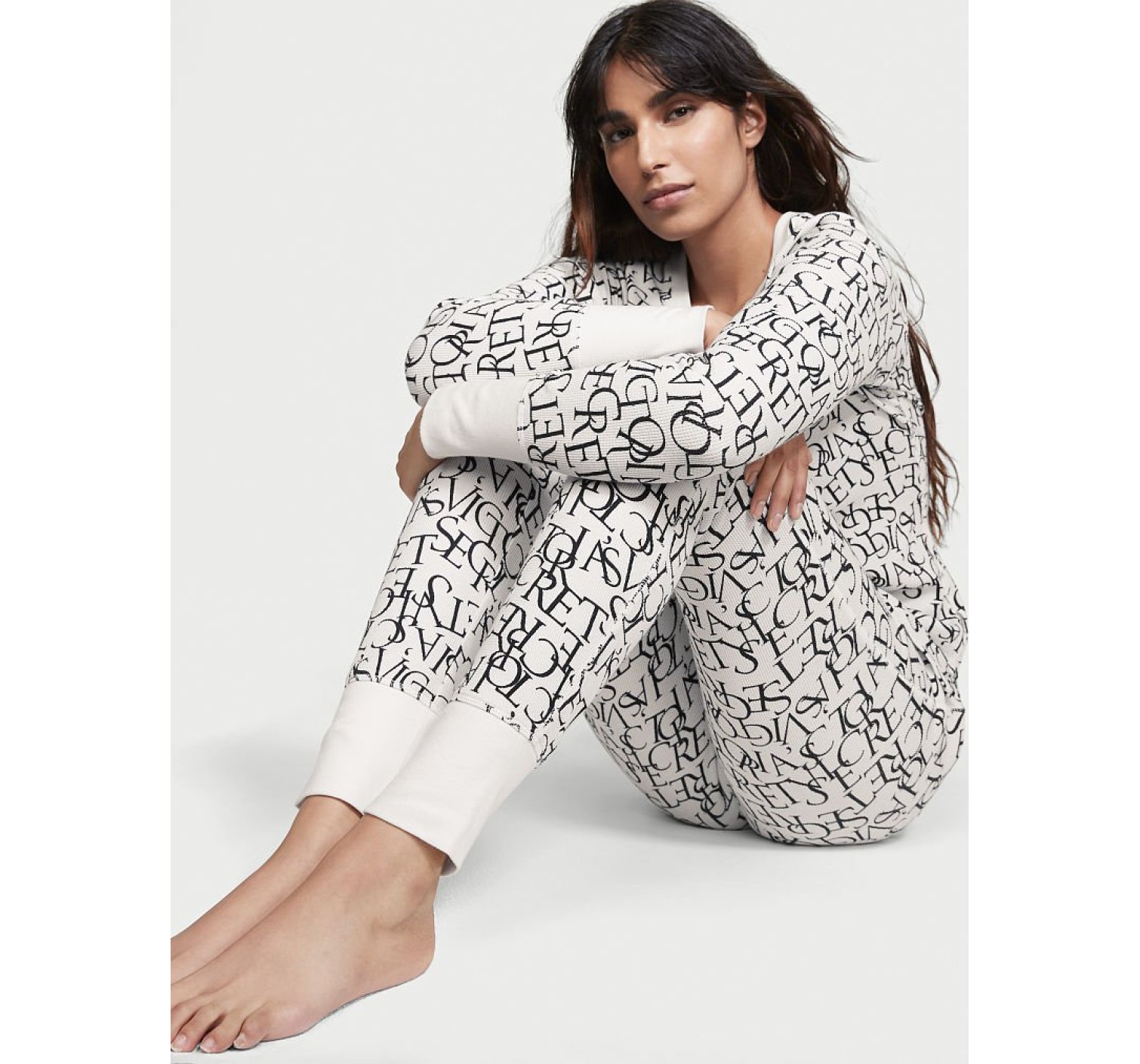 Пижама Victoria’s Secret Thermal Long PJ Set print Logo VS