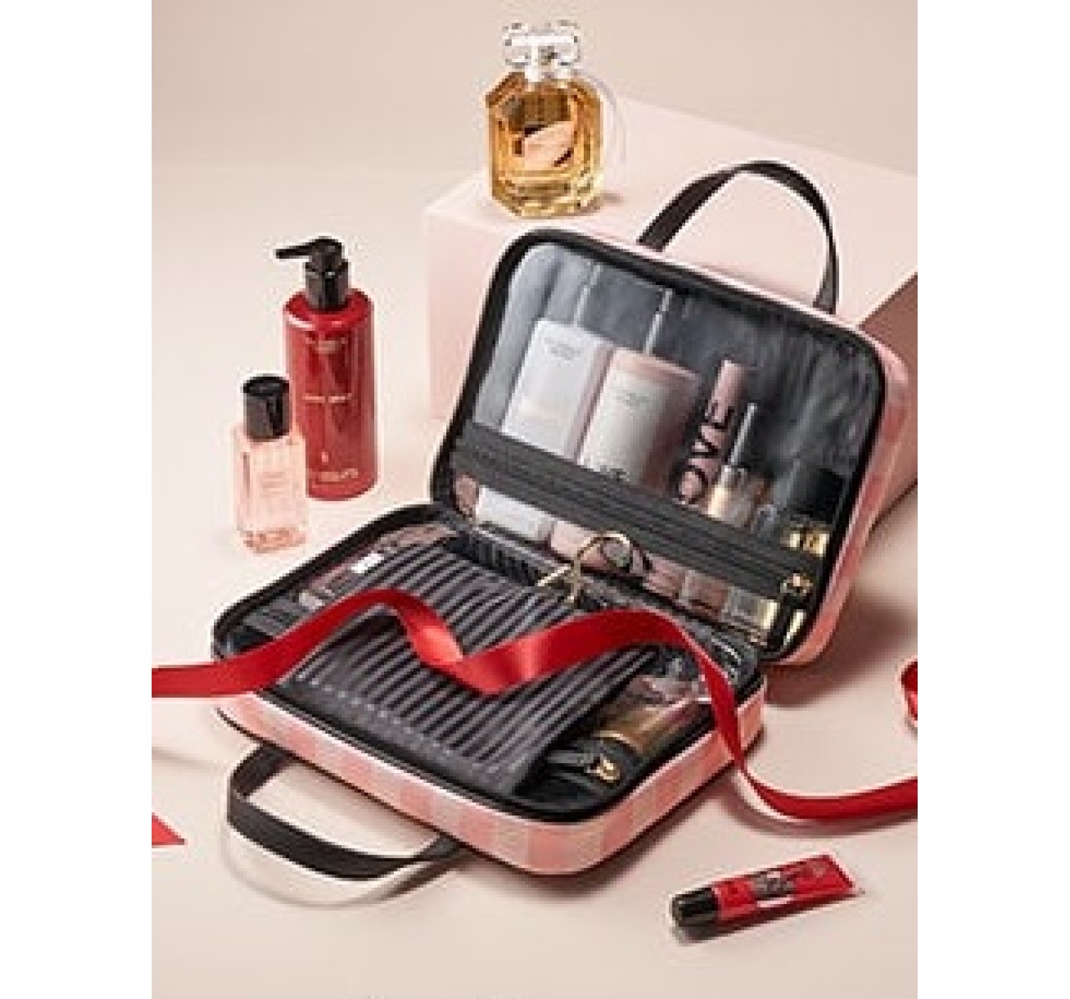 ТРЭВЕЛ КЕЙС ВИКТОРИЯ СИКРЕТ - Signature Stripe Jetsetter Travel Case PINK