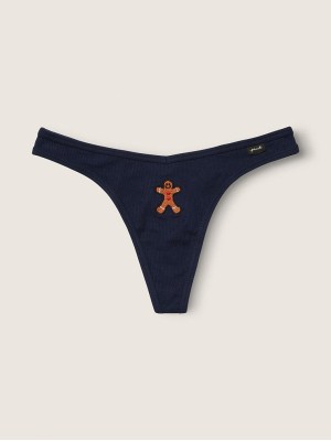 Трусик стринги PINK Cotton Ribbed Thong panty