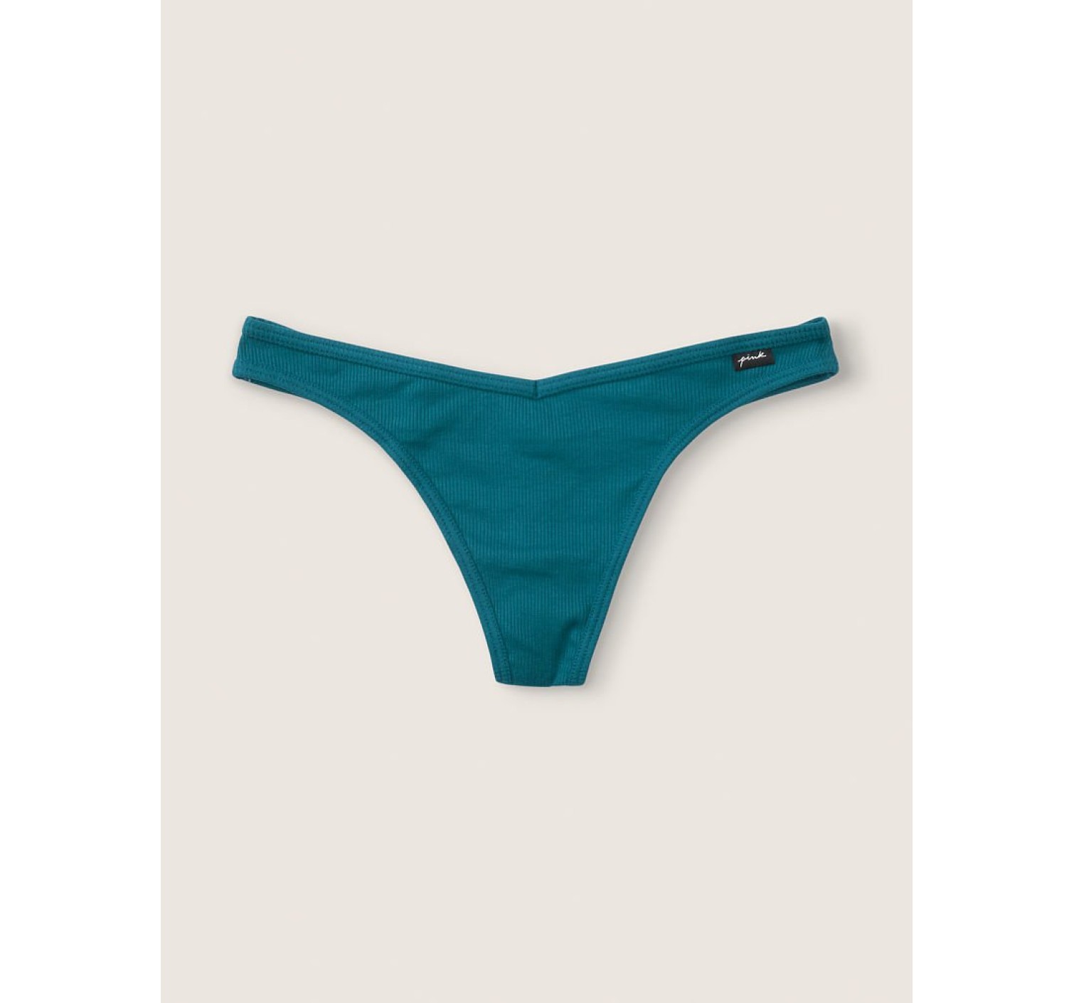 Трусик стринги PINK Blue Cotton Ribbed Thong panty