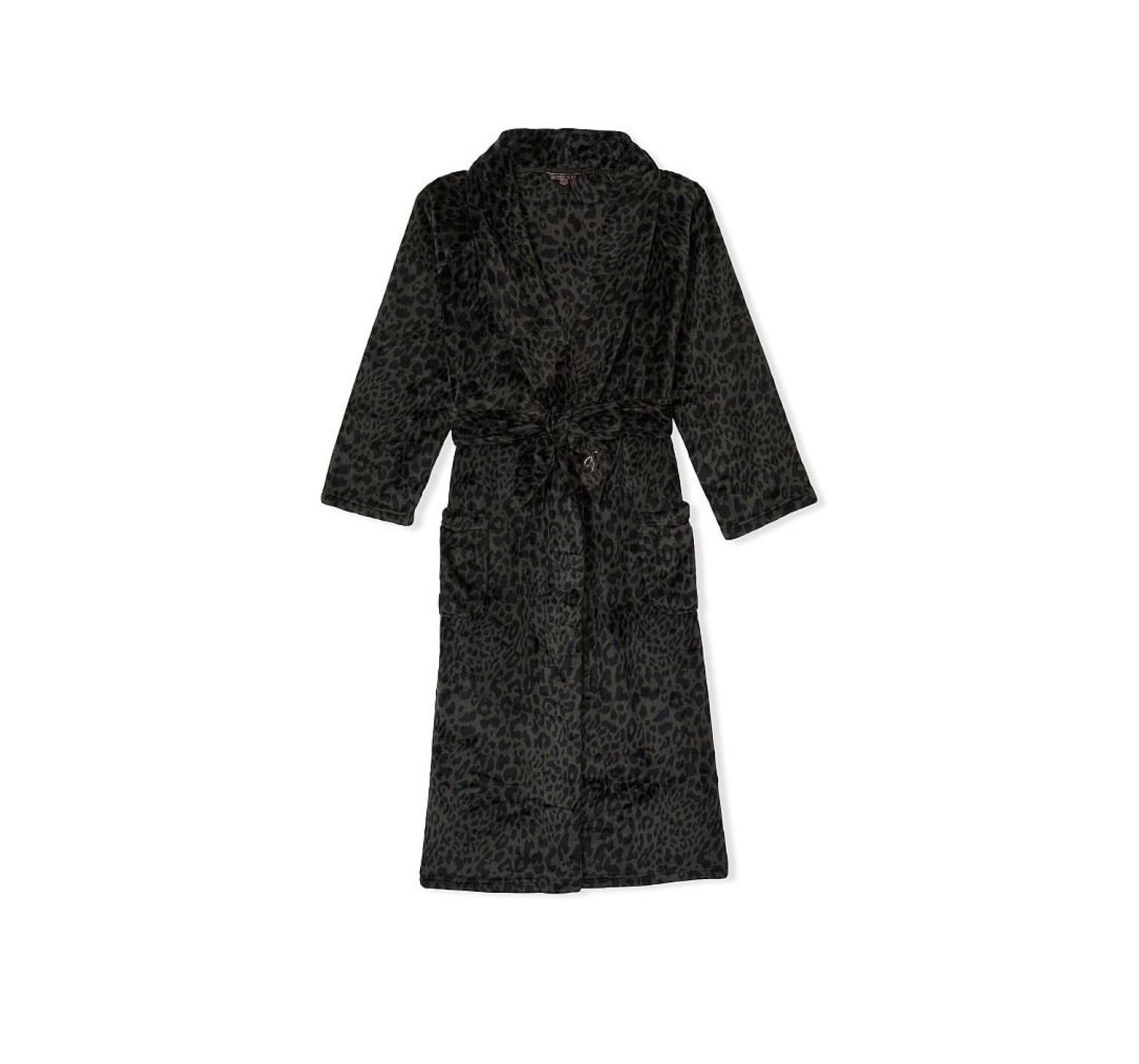Халат Victoria's Secret Logo Long Cozy Robe Black Leopard