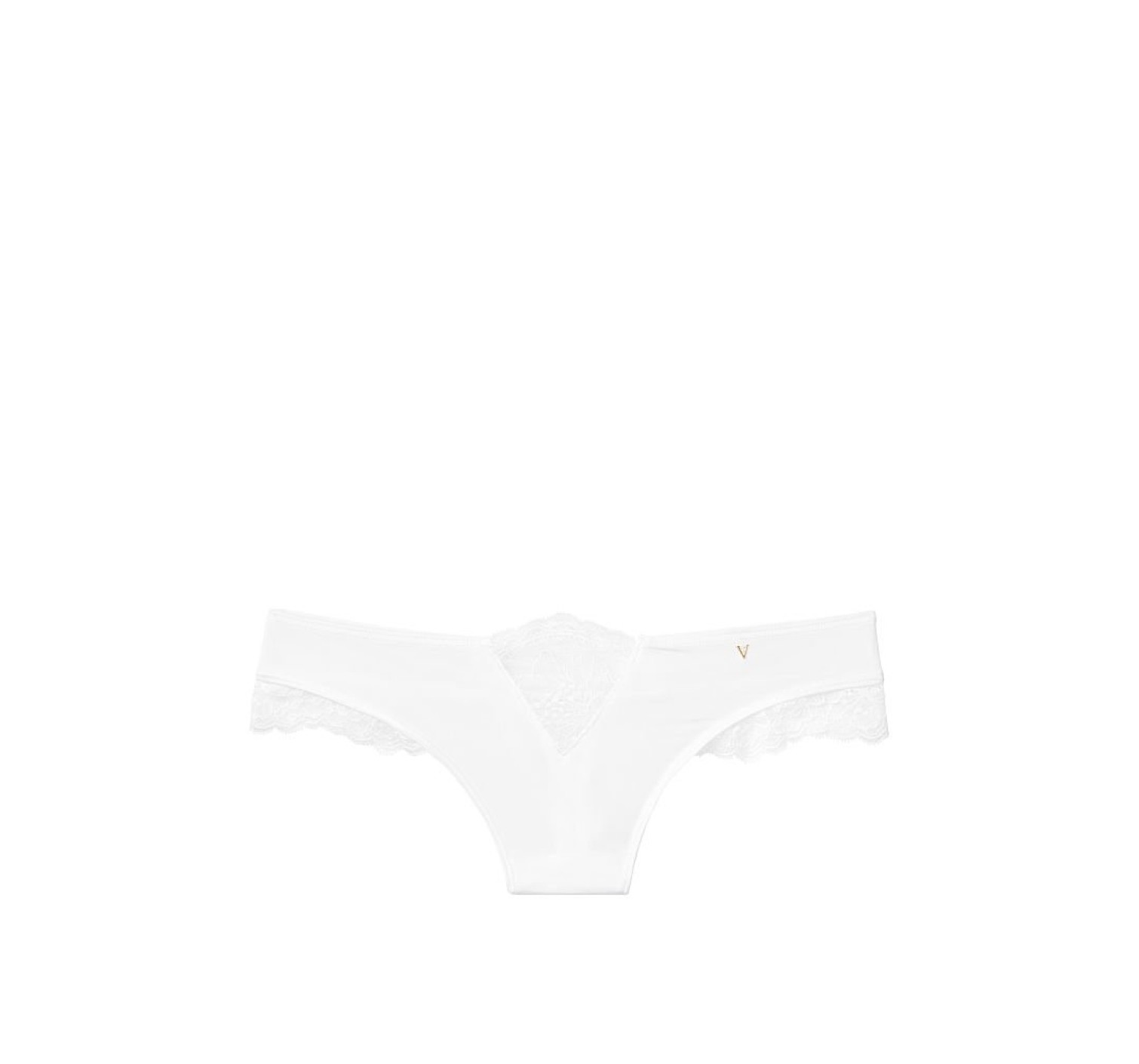 Трусики стрінги VS Very Sexy Micro Lace Inset White Thong Panty