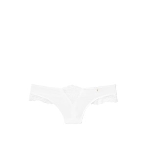 Трусики стрінги VS Very Sexy Micro Lace Inset White Thong Panty