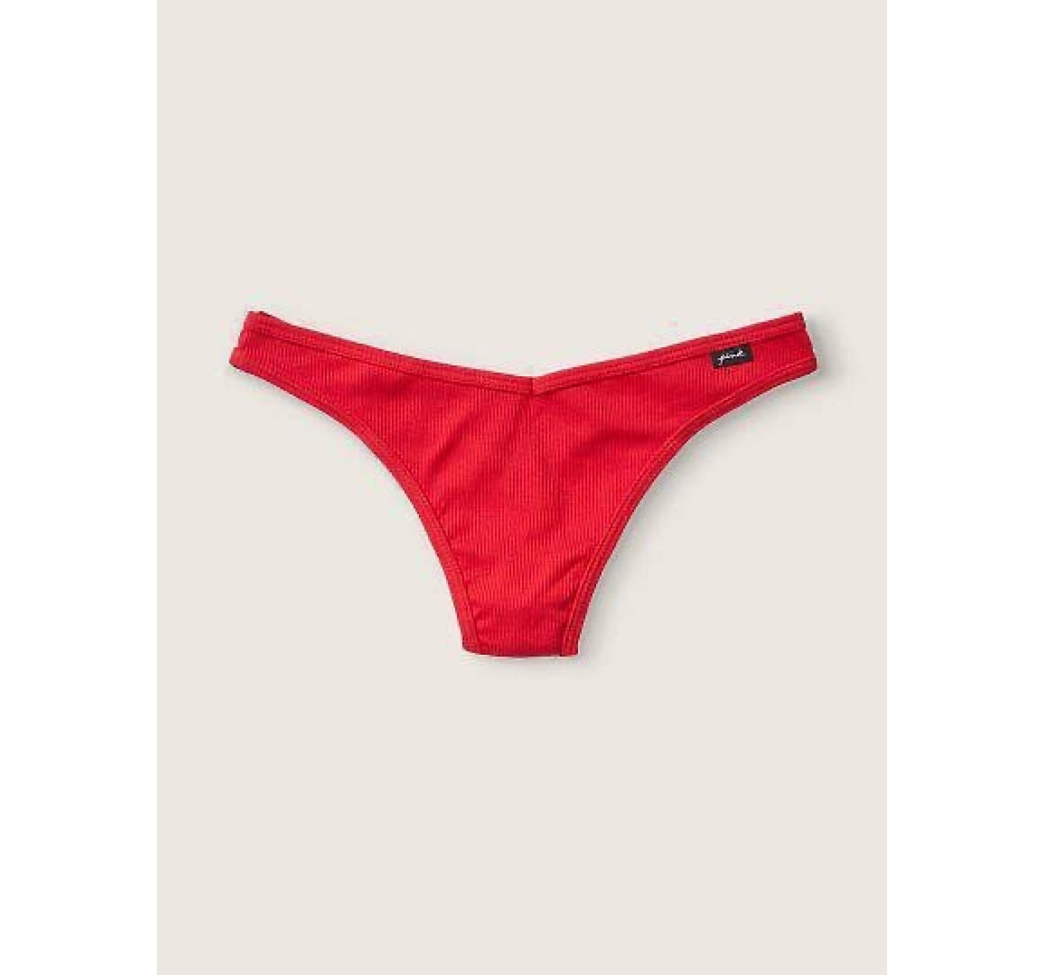 Трусики стрінги Victoria's Secret PINK Red Ribbed Cotton