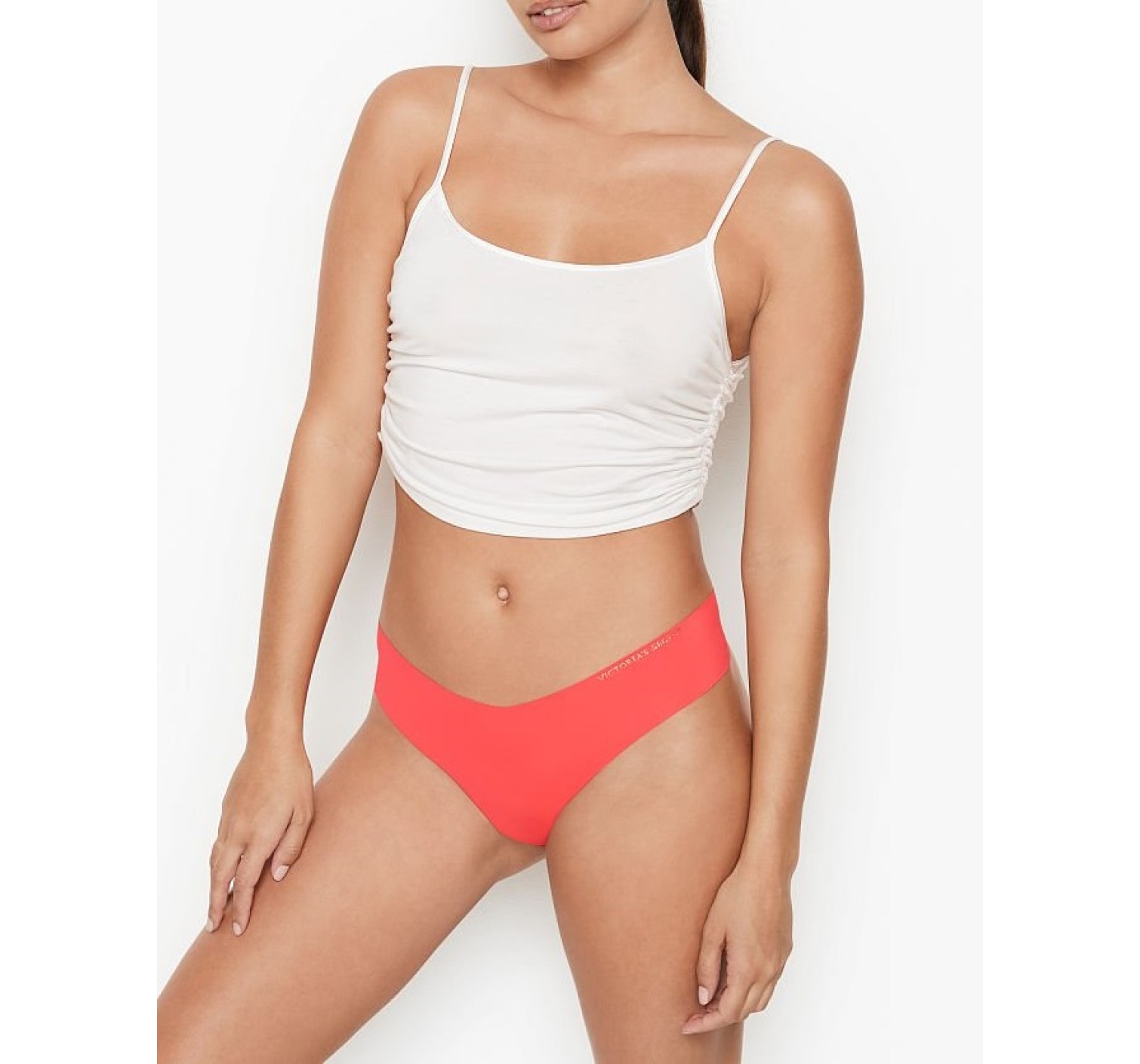 Трусики Victoria Secret No Show Thong Panty Coral