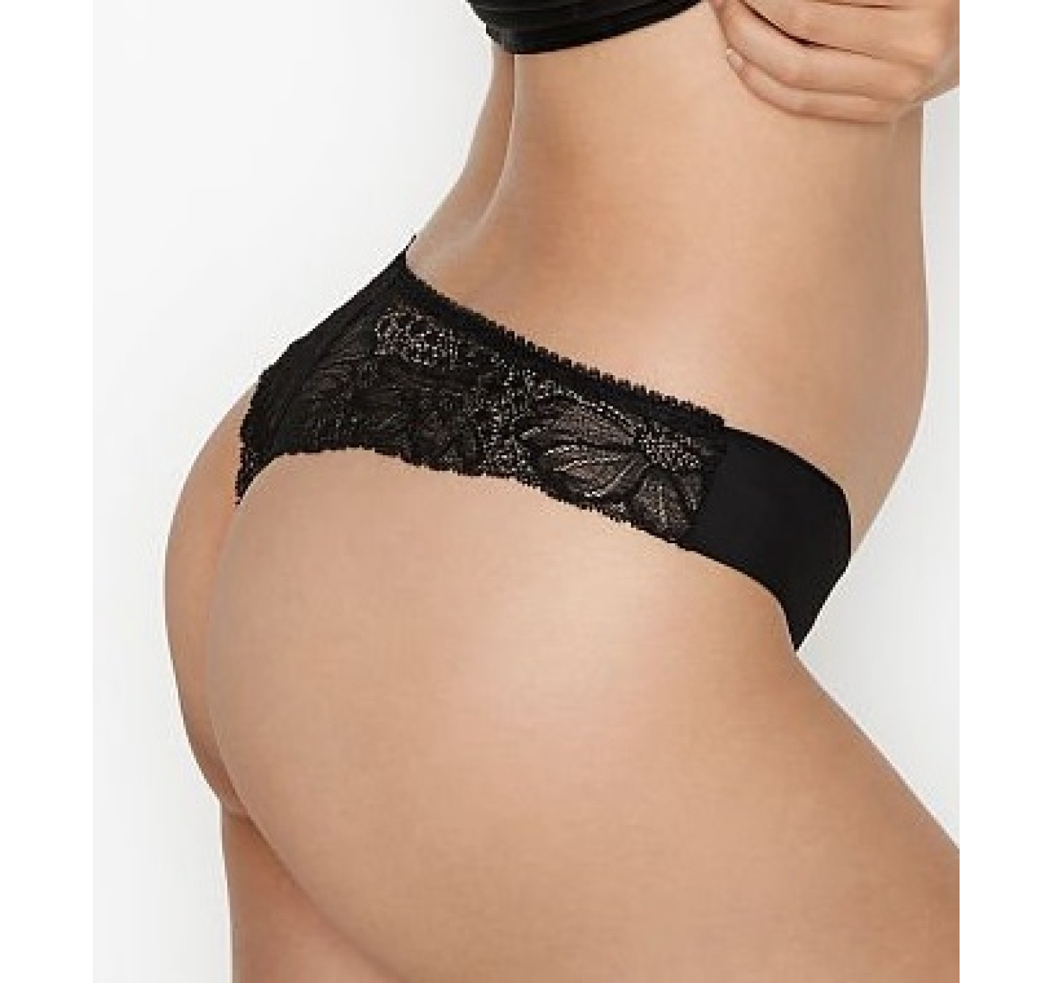 Трусики Victoria’s Secret No Show Floral Lace Back Thong Panty