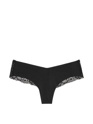 Трусики Victoria's Secret No Show Floral Lace Back Thong Panty