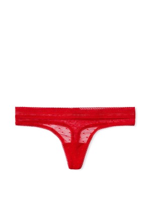 Трусики стринги VS Very Sexy Logo Mesh Lipstick Thong panty