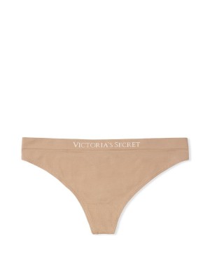 Трусики Victoria's Secret Seamless Thong Panty Beige