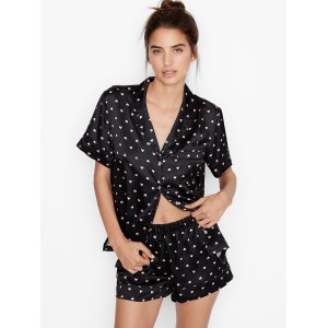 Сатинова піжама VS Satin Short Pj Set Hearts print