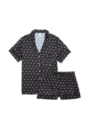 Сатинова піжама VS Satin Short Pj Set Hearts print