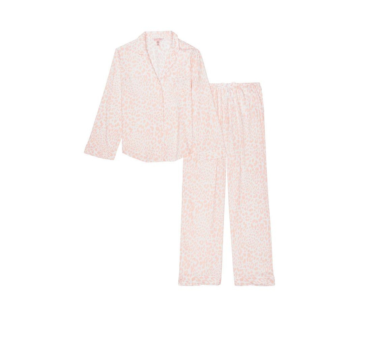 Піжама Victoria's Secret Flannel Long PJ Set Shadow Leopard White