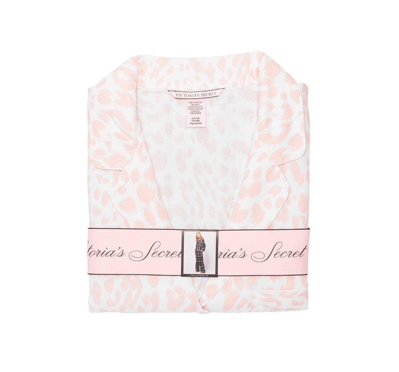 Піжама Victoria's Secret Flannel Long PJ Set Shadow Leopard White