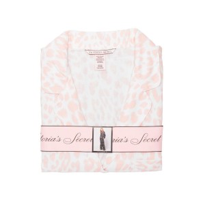 Піжама Victoria's Secret Flannel Long PJ Set Shadow Leopard White