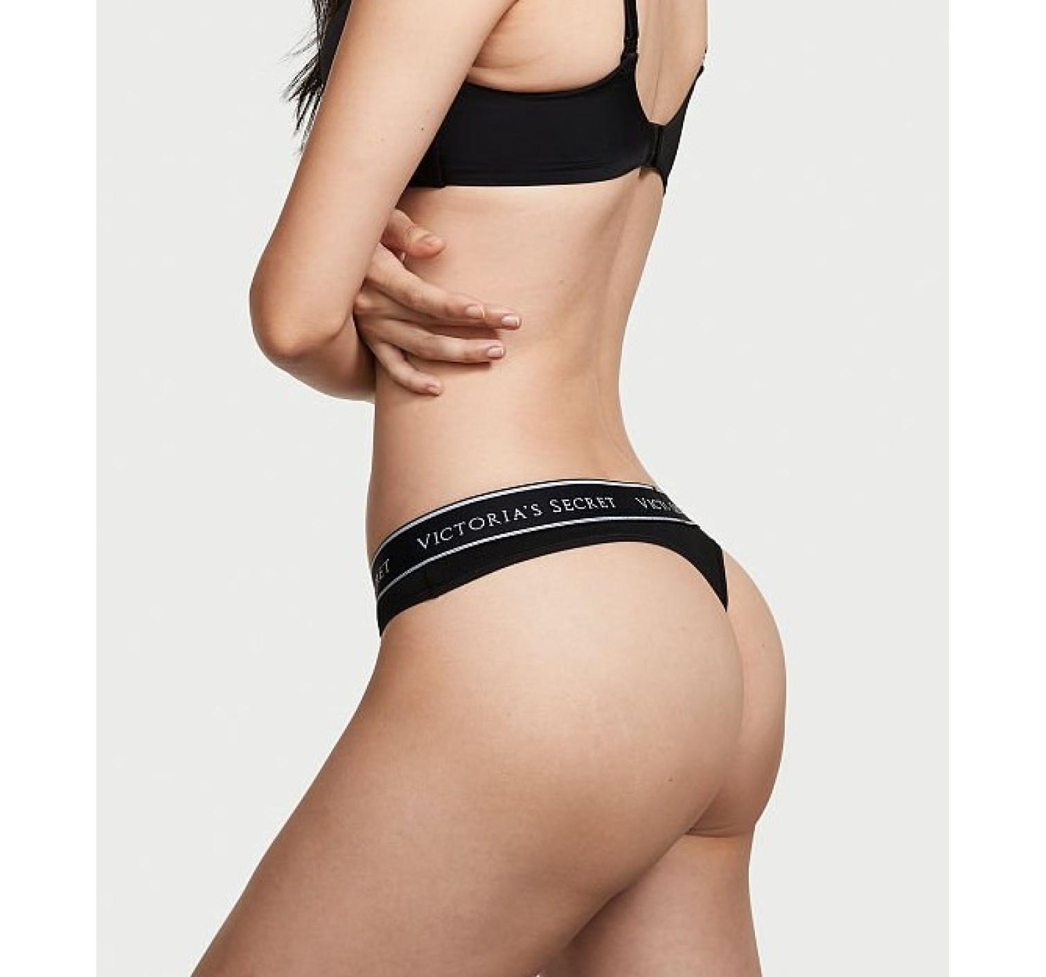 Трусики Victoria's Secret  Cotton Logo Thong Panty black