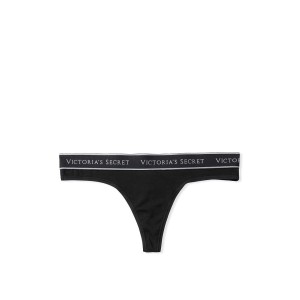 Трусики Victoria's Secret  Cotton Logo Thong Panty black