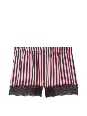 Шорты VS Satin Boxer Pink & Black stripes