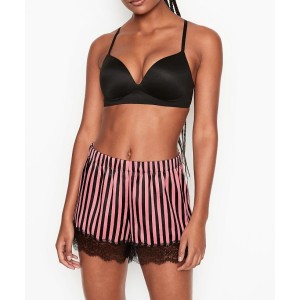 Шорты VS Satin Boxer Pink & Black stripes