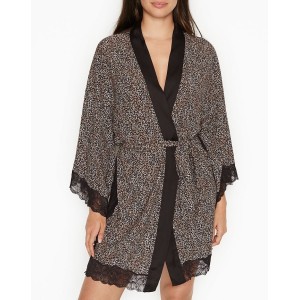 Халат Victoria's Secret Supersoft Lace trim Leopard Robe
