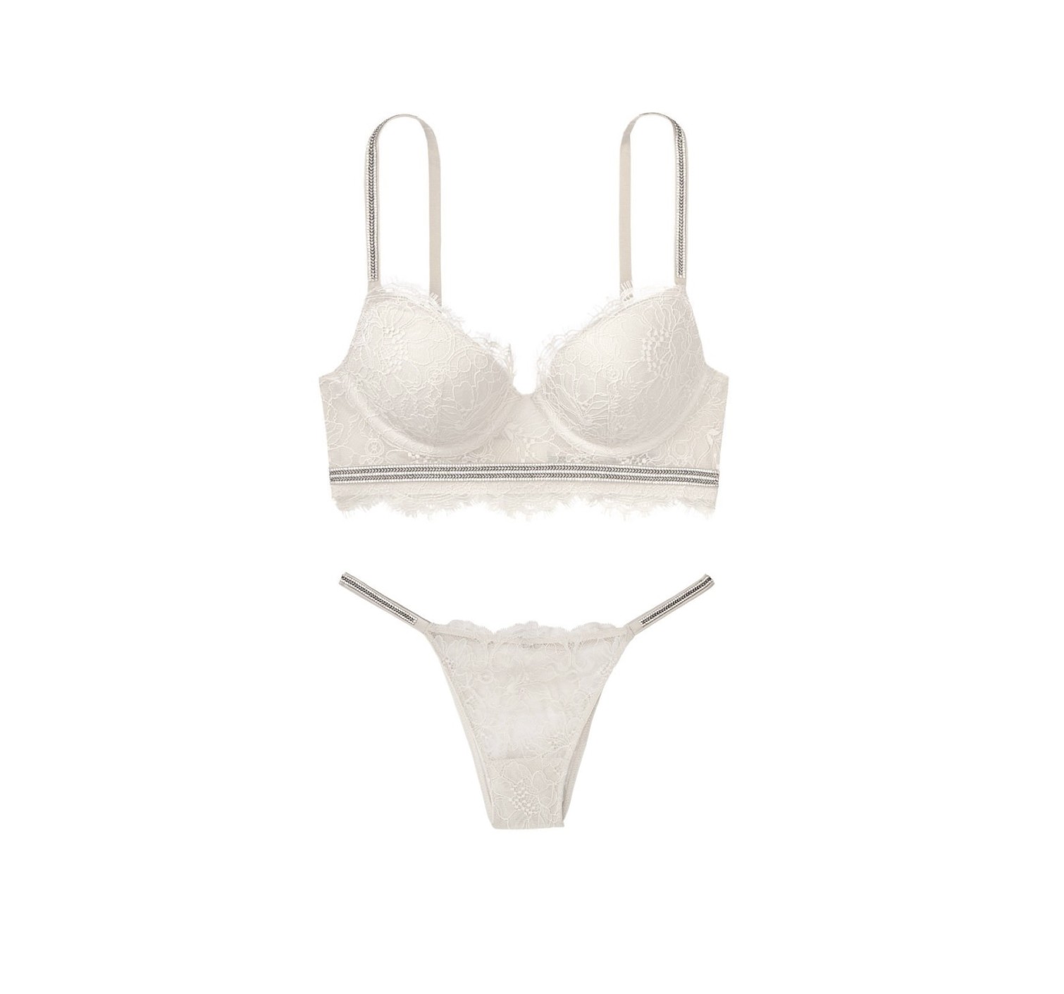 Комплект білизни Victoria's Secret Very Sexy Crystal strap Silver Lace bra