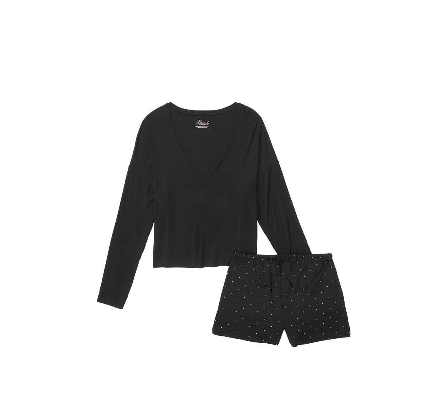 Піжама Victoria's Secret Black Modal Short Pj Set White Dot