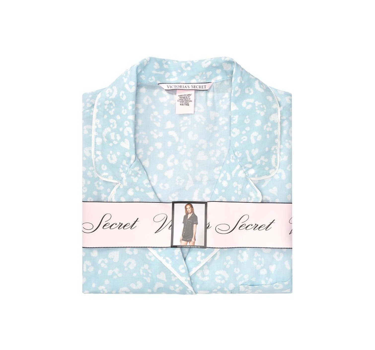 Піжама Victoria's Secret Cotton Short Pj Set Sky Blue Leopard