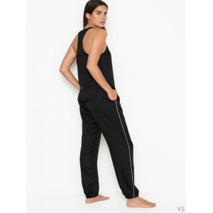 Піжама Victoria's Secret Long Cami Set Black Stripes